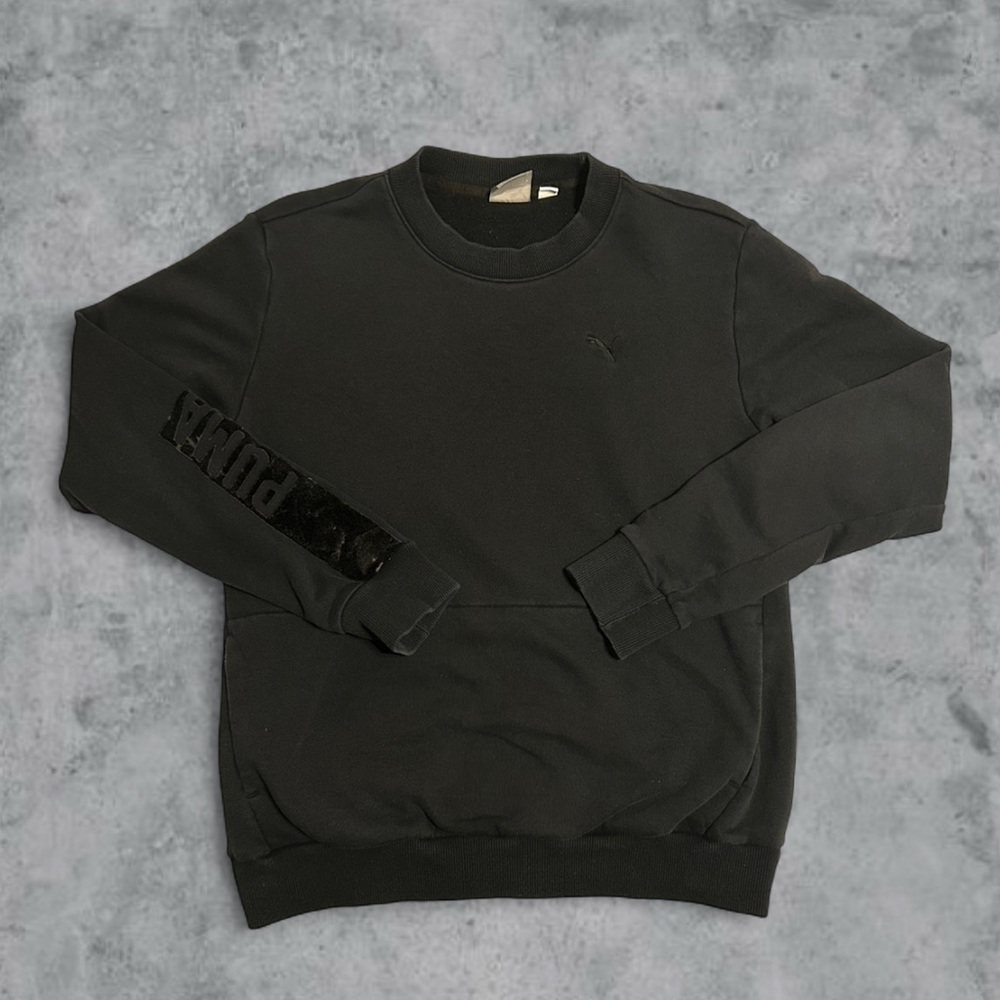 Vintage Puma Sweatshirt Size S Big Velvet Logo Retro Sport 90s Jumper Crewneck